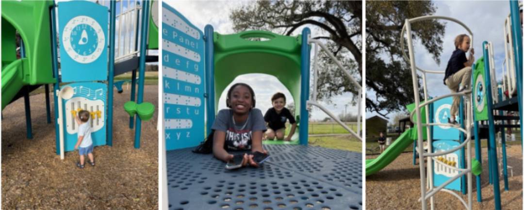 Children play on a playground built by the LSU Community Playground Project Children play on a playground built by the LSU Community Playground Project