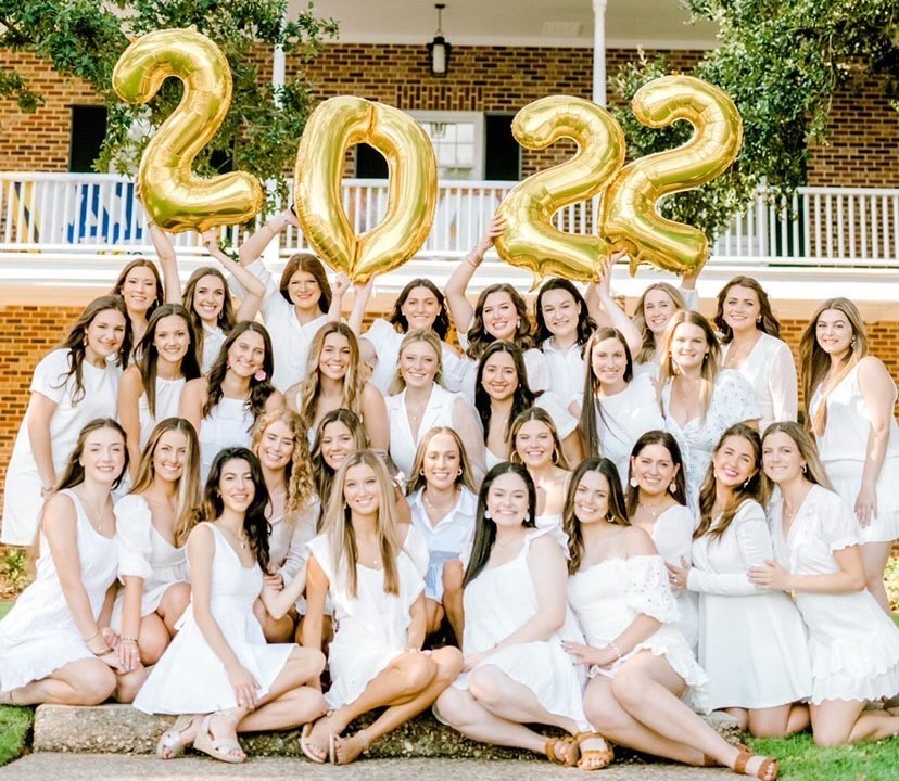 sorority members under 2022 balloons