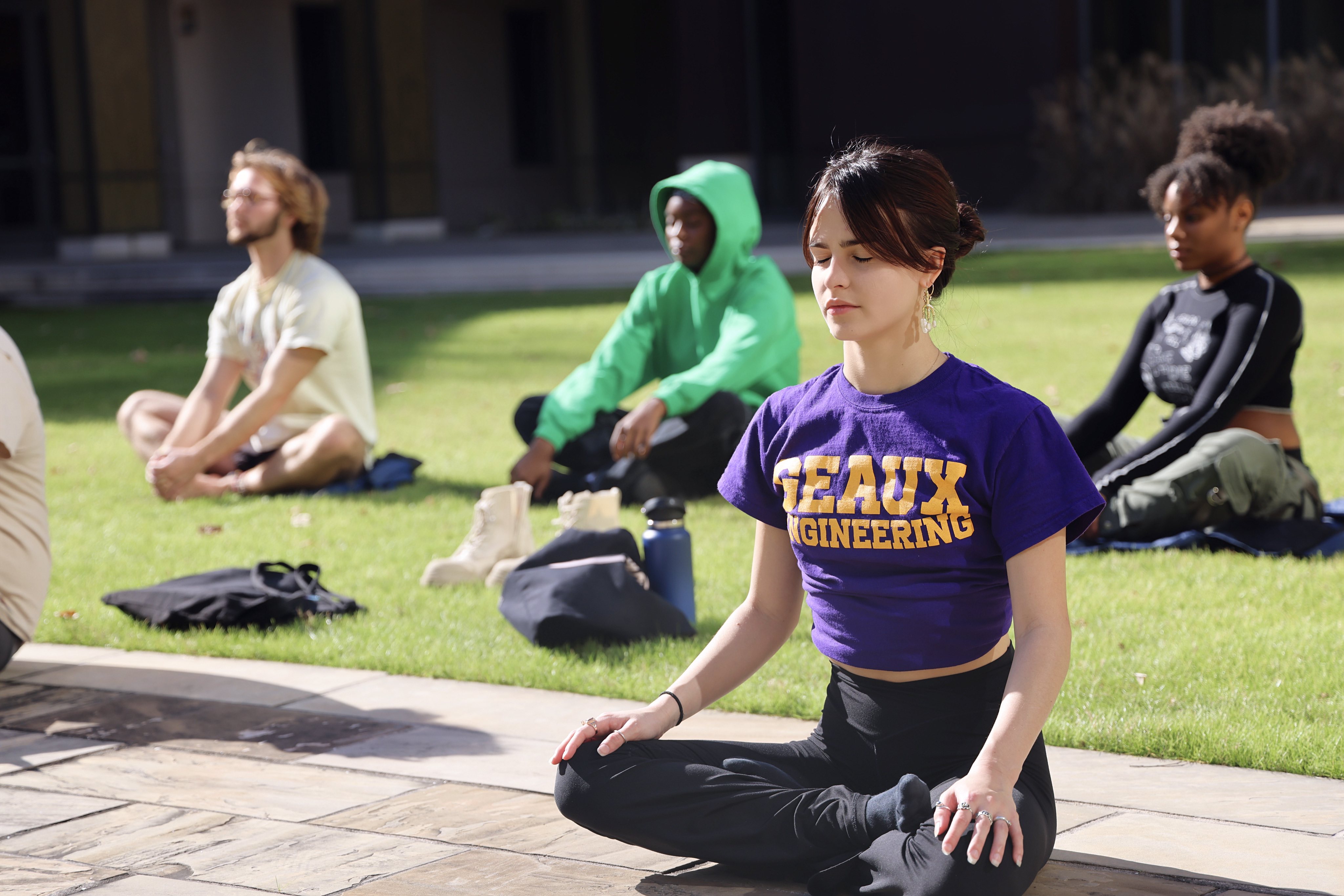 resident assistants doing yoga