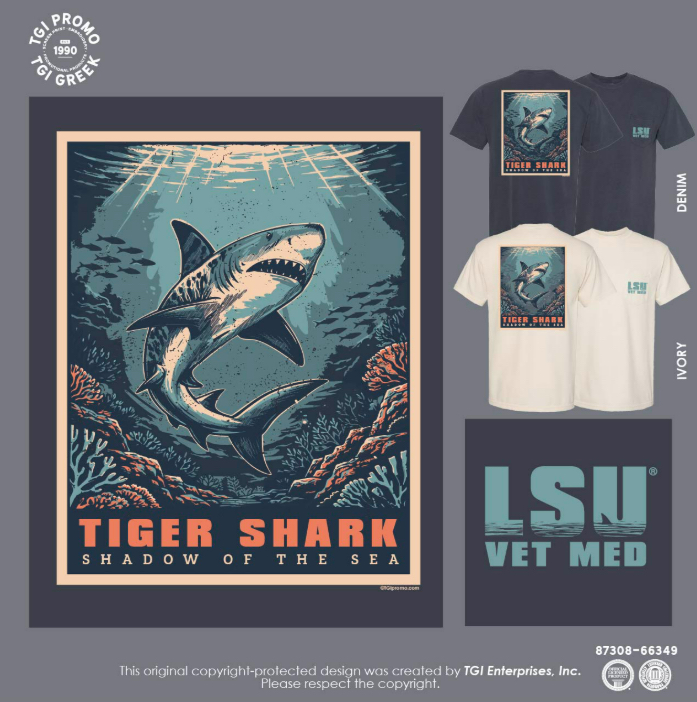 T-shirt showing a tiger shark